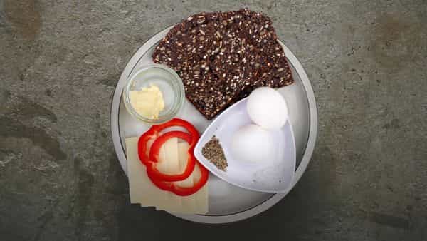 2 Eggs + 2 Rye Bread with Cheese